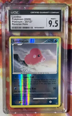2009 Pokemon Platinum #35/127 Luvdisc Reverse Holo CGC 9.5 NM/MINT+ - Image 1