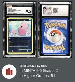 2008 Pokemon Great Encounters #77/106 Luvdisc Reverse Holo CGC 9.5 MINT+ - Image 3