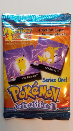 Vintage Pokemon Pack Lot of 4 Artbox Action Flipz Premier + Series 1 + Stickers - Image 4