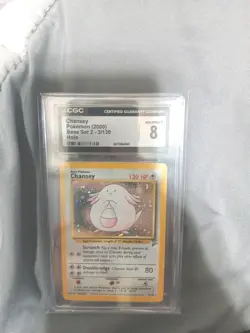 VINTAGE POKEMON TCG CHANSEY BASE SET 2 #3/130 Unlimited Holo RARE SWIRL GRADE 🔥 - Image 2