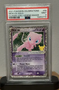 POKEMON 2021 Celebrations Classic Legend Maker MEW EX Holo #88 PSA 9 Mint - Image 1