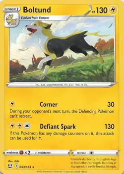 2021 Pokemon TCG SWSH05: Battle Styles Boltund #053/163 - Image 1