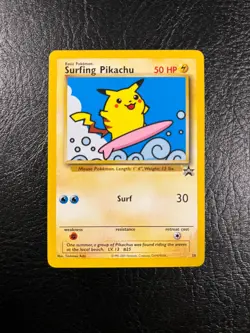2001 Pokemon TCG Surfing Pikachu #28 Black Star Promo WOTC Excellent! - Image 1