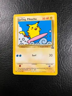 2001 Pokemon TCG Surfing Pikachu #28 Black Star Promo WOTC Excellent! - Image 2