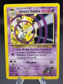 Pokemon TCG Sabrina's Kadabra Gym Challenge 58/132 Uncommon LP - Image 1