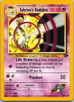 Sabrina's Kadabra Gym Challenge #058/132 Pokemon Non Holo NM/LP - Image 1