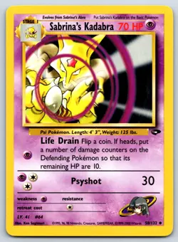 Sabrina's Kadabra - Gym Challenge 058/132 Pokemon Card NM - Image 1