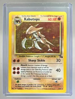 Kabutops 1999 Pokemon Fossil #9 Holo - Image 1