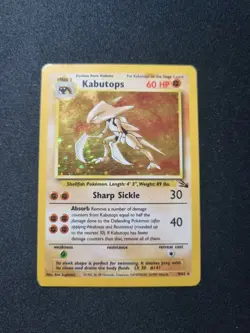 Pokemon - Fossil Set Unlimited 1999 WOTC - Kabutops 9/62 Holo Rare - HP - Image 1