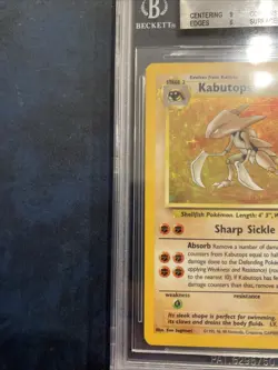 1999 POKEMON FOSSIL #9 KABUTOPS-HOLO Beckett 6.5 - Image 3
