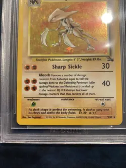 1999 POKEMON FOSSIL #9 KABUTOPS-HOLO Beckett 6.5 - Image 4