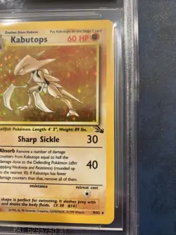1999 POKEMON FOSSIL #9 KABUTOPS-HOLO Beckett 6.5 - Image 5