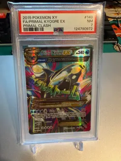 2015 Pokemon XY Primal Clash Full Art Primal Kyogre EX 149/160 #149 PSA 7 - Image 1