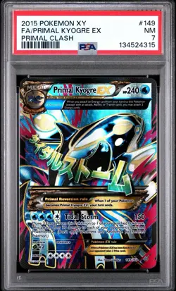 2015 Pokemon XY Primal Clash Full Art Primal Kyogre EX 149/160 #149 PSA 7 - Image 1