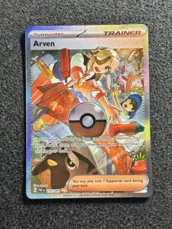 Pokemon TCG Arven 235/091 Paldean Fates Special Illustration Rare Trainer NM - Image 1
