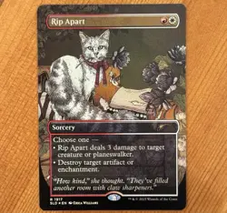 Rip Apart, R 1917, NM Rainbow Foil, MTG Secret Lair x Cats Are Better, SLD - Image 1