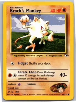 Brock's Mankey (68) - Gym Heroes 068/132 - Common - NM Pokemon TCG - Image 1