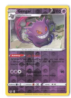 Pokemon Gengar 085/202 SWSH01: Sword & Shield Base Set LP Reverse Holo - Image 1