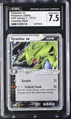 Pokemon 2004 POP Series 1 Tyranitar ex 17/17 CGC Near mint 7.5 - Image 1