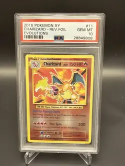 2016 POKEMON XY EVOLUTIONS #11 CHARIZARD-REV.FOIL EVOLUTIONS PSA 10 - Image 1