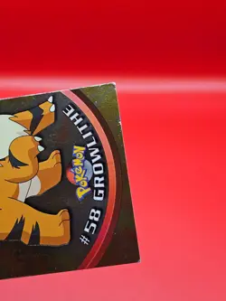 1999 Topps Pokemon TV Animation Edition Series 1 Growlithe Blue Logo Foil #58 LP - Image 3