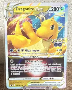 Pokemon Dragonite Vstar SWSH236 Black Star Promo Stamped Pokemon GO - Image 1