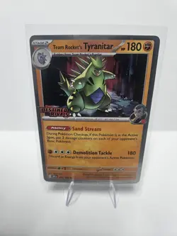 Team Rocket's Tyranitar Pokemon Destined Rivals Holo Rare 096/182 STAMPED - Image 1