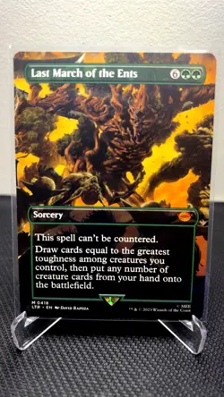 MTG LOTR Last March Of The Ents Mythic 0418 Borderless Regular- NM - Image 1