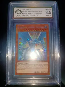 Yu-Gi-Oh Card Blue Eyes Shining Dragon LCKC-EN008 Secret Rare Graded CGA 8.5 - Image 2