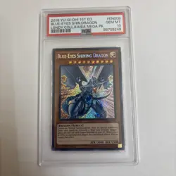 Yugioh PSA 10 Blue-Eyes Shining Dragon LCKC-EN008 Secret Rare 1st Edition - Image 2