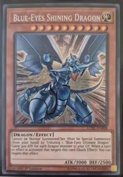 YuGiOh Blue-Eyes Shining Dragon Secret Rare 1st Edition LCKC-EN008 - Image 1