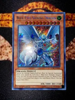 YUGIOH • BLUE EYES SHINING DRAGON • SECRET RARE • LCKC-EN008 • 1st EDITION • NM - Image 5