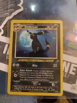 Pokemon TCG Umbreon Neo Discovery Holo Rare Card 13/75 Vintage - Image 2