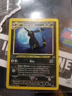 Pokemon TCG Umbreon Neo Discovery Holo Rare Card 13/75 Vintage - Image 3