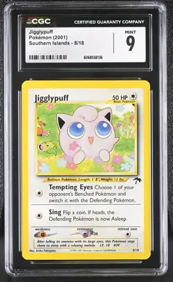 CGC 9 MINT Jigglypuff 2001 Southern Islands 8/18 Pokemon Card - Image 1