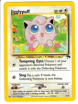Jigglypuff 8/18 NON-HOLO Southern Islands VINTAGE POKEMON CARD 2001 HP/DMG - Image 1