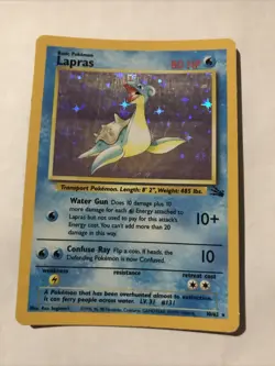 Pokemon TCG Lapras Fossil Holo Unlimited Rare Card 10/62 - Image 1