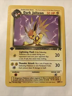 Dark Jolteon Pokemon Card First 1st Edition Team Rocket 38/82 - Image 1