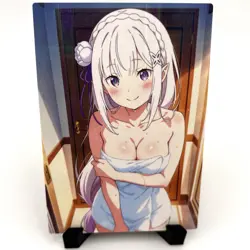 Re:Zero Emilia Sexy Hot Anime Waifu Girl Doujin Lewd Goddess Story Holo Art Card - Image 1