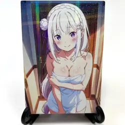 Re:Zero Emilia Sexy Hot Anime Waifu Girl Doujin Lewd Goddess Story Holo Art Card - Image 2
