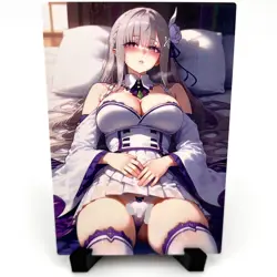 Re:Zero Emilia Sexy Hot Anime Waifu Girl Doujin Lewd Goddess Story Holo Art Card - Image 1