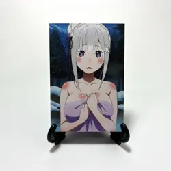Re:Zero Emilia Sexy Hentai Anime Waifu Girl Doujin Lewd Goddess Glitter Art Card - Image 2