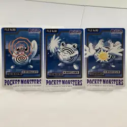 Pokemon Carddass 1997 Poliwag Poliwhirl Poliwrath Bandai Pocket Monsters Lot - Image 3
