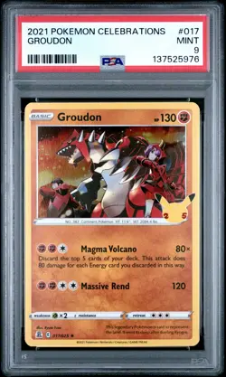 PSA MINT 9 - 2021 POKEMON CELEBRATIONS 017 GROUDON - Image 1