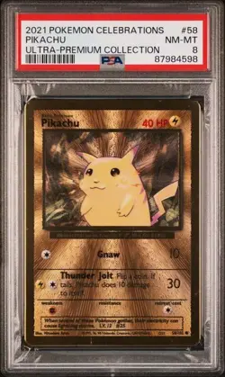 2021 POKEMON CELEBRATIONS ULTRA-PREMIUM COLLECTION #58 PIKACHU PSA 8 - Image 1