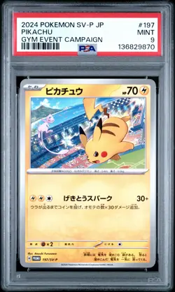 2024 Pokemon japanese sv-p promo Gym event campaign PIKACHU PSA 9 #197 870 - Image 1