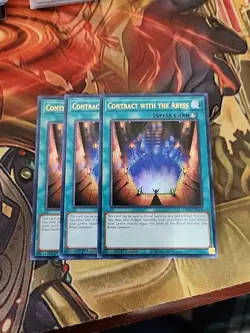 3X Contract with the Abyss - MP22-EN250 - Ultra Rare - 1st Edition NM Yugioh - Image 1