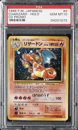 1999 POKEMON JPN CD PROMO CD PROMO #6 CHARIZARD-HOLO PSA 10 - Image 1