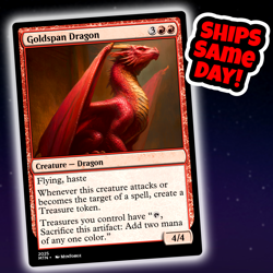 Goldspan Dragon - Custom Art Magic: The Gathering Playtest Card - Commander EDH - Image 1