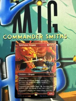 Goldspan Dragon ✨ Borderless 🌈Rainbow🌈 FOIL ✨ MTG Secret Lair D&D 50th NM - Image 1